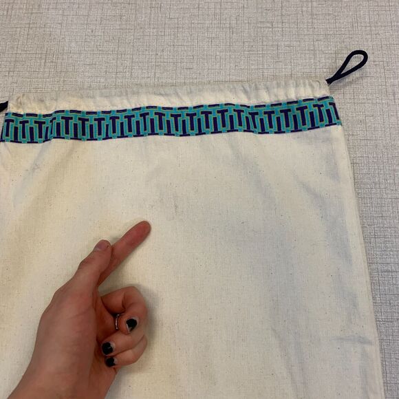 Tory Burch Shoe Bag Cream Cotton Drawstring Tie Dust Protection Storage 15x12 - Picture 4 of 10